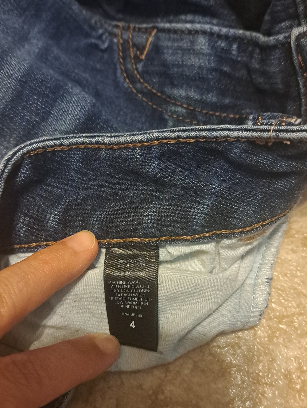 Express Dark Blue Denim Rolled Hem Shorts - Picture 8 of 10